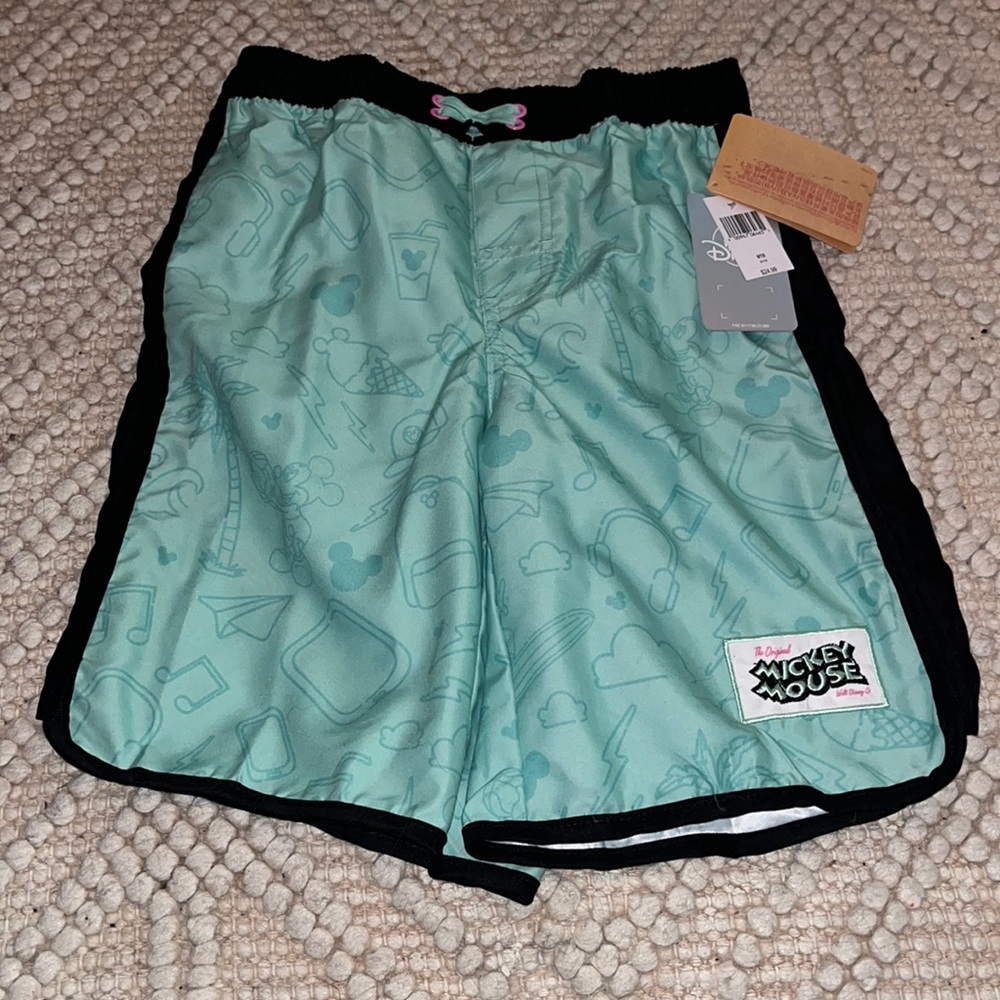 Disney aqua Mickey Mouse swim trunks